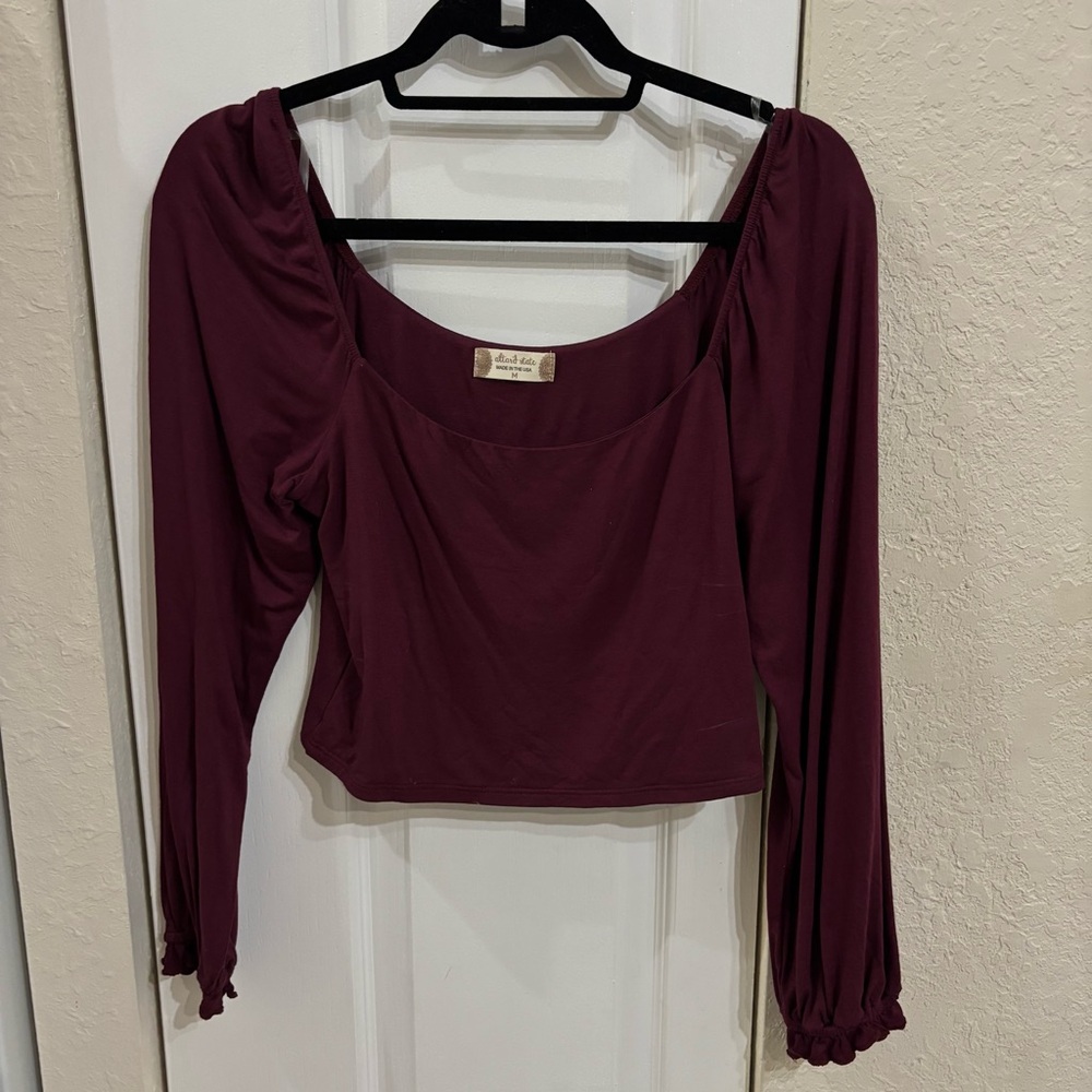 Altar'd State Deep Burgundy Blouse - Picture 2 of 7
